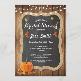Invitación Fiesta de ducha nupcial Rustic Chalk Pumpkin invit