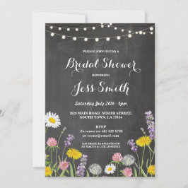 Invitación Fiesta de ducha nupcial Rústica Flores salvajes in
