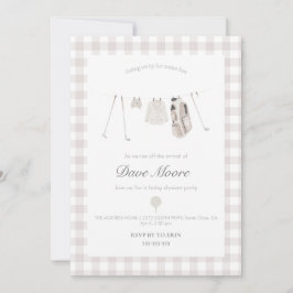 Invitación Fiesta de ducha para bebés Neutral beige Golf Invi