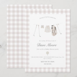 Invitación Fiesta de ducha para bebés Neutral beige Golf Invi