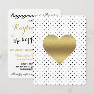 Invitación Fiesta de duchas nupciales de polka de color blanc