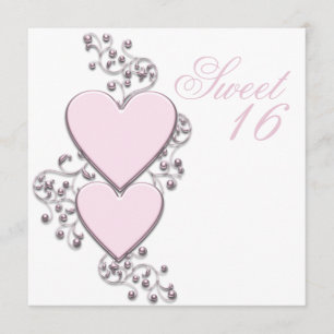 Invitación Fiesta de Dulces 16 Corazón Rosa