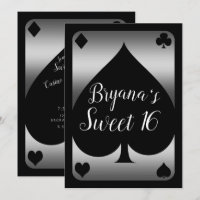 Fiesta de Dulces 16 de Casino Glam Spade Plata y N
