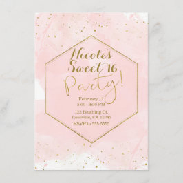 Invitación Fiesta de Dulces 16 Modernos con Salpicaduras de R