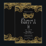 Invitación Fiesta de Dulces Dieciséis con Máscara de Encaje N<br><div class="desc">Personalizar para cualquier evento</div>