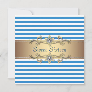 Invitación Fiesta de Dulces Dieciséis con Raya de Verano Blan