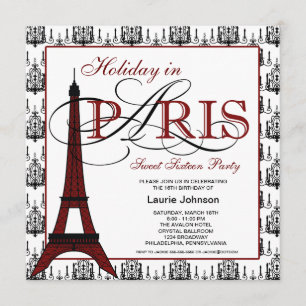 Invitación Fiesta de Dulces Dieciséis de París