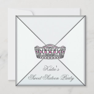 Invitación Fiesta de Dulces Dieciséis de Tiara Rosa Clase Alt