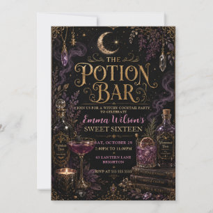 Invitación Fiesta de Dulces Dieciséis en la Barra de Pociones