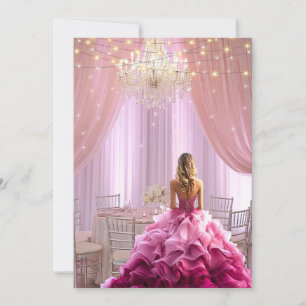 Invitación Fiesta de Dulces Dieciséis Salón de Baile Lámpara 