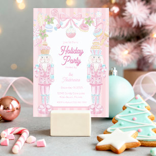 Invitación Fiesta de dulces Navideños Pastel Cascanueces