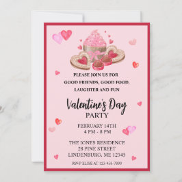 Invitación Fiesta de dulces y galletas de San Valentín