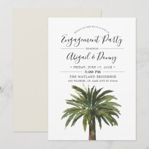 Invitación Fiesta de Dusty Palms Engagement Beach