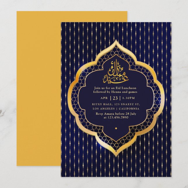 Invitación Fiesta de Eid Mubarak (Anverso / Reverso)