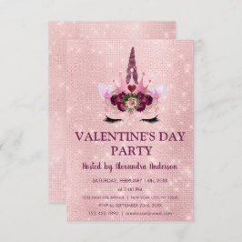 Invitación Fiesta de El día de San Valentín de Rubor rosa de 