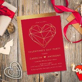 Invitación Fiesta de El día de San Valentín del corazón geomé