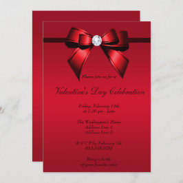 Invitación Fiesta de El día de San Valentín Romántico Gem Bow
