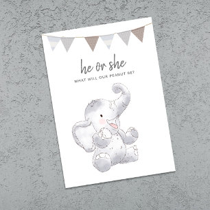 Invitación Fiesta de Elefante Bebé Moderno Neutral de Género