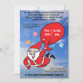 Invitación Fiesta de elefantes blancos del cielo azul