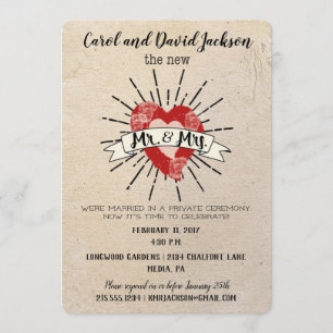 Invitación Fiesta de elementos del Boda Post al estilo Tattoo