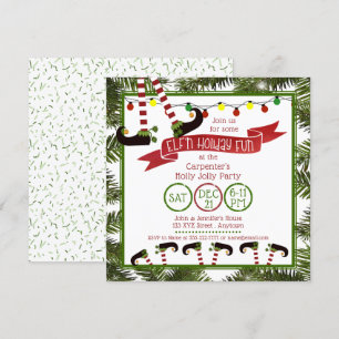 Invitación fiesta de "ELF'n Holiday Fun"