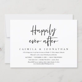 Invitación Fiesta De Elopement Boda Casual, Feliz Nunca Despu