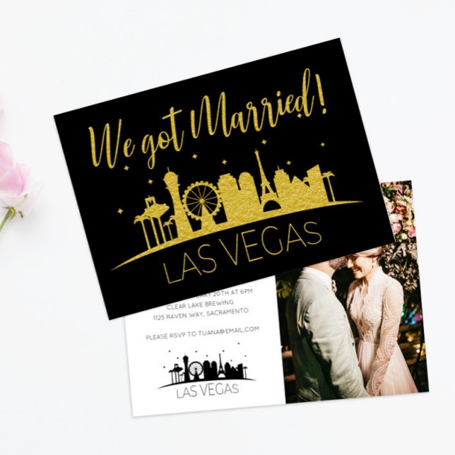 Invitación Fiesta de Elopement Boda de Black Gold Vegas (Subido por el creador)