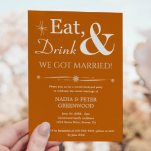 Invitación Fiesta de Elopement ¡Comer Beber Nos Casamos