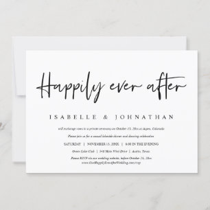 Invitación Fiesta de Elopement de Boda Casual Felices para Si