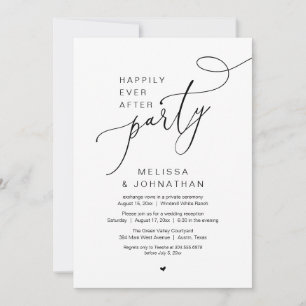 Invitación Fiesta de Elopement de Boda Felices para Siempre