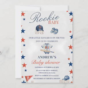 Invitación Fiesta de equipo de baby shower de béisbol persona