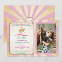 Fiesta de equitación carrusel invita a foto cumple