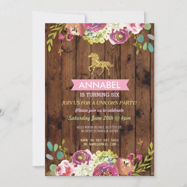 Invitación Fiesta de equitación invita a Pony Wood (Anverso)