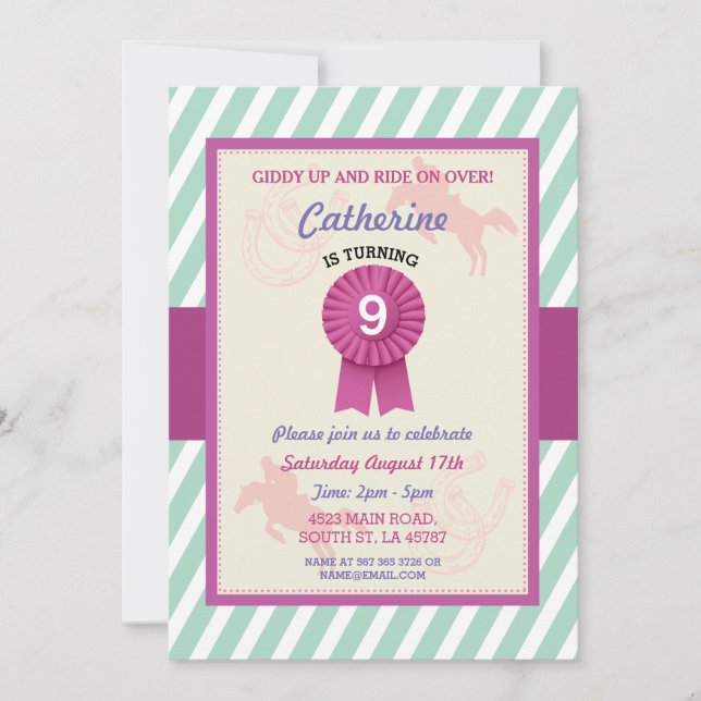 Invitación Fiesta de equitación Invite a la máquina de tintas (Anverso)