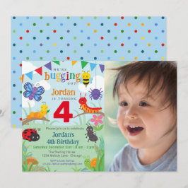 Invitación Fiesta de error colorido de foto de cumpleaños