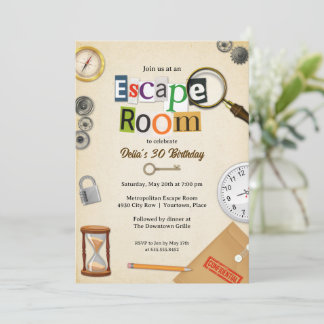 Invitación Fiesta de Escape Room