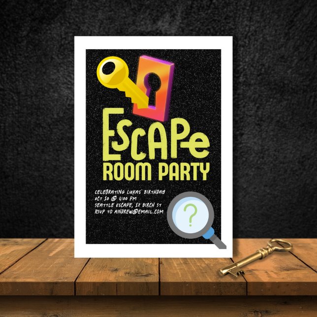 Invitación Fiesta de Escape Room (Subido por el creador)