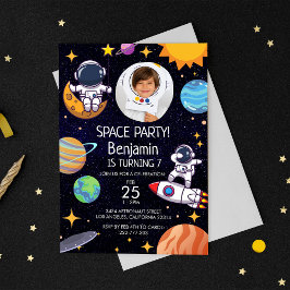 Invitación Fiesta de espacio fotográfico lindo Cualquier cump