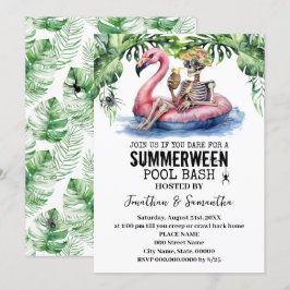 Invitación Fiesta de Esqueletos Tropicales de Summerween en l
