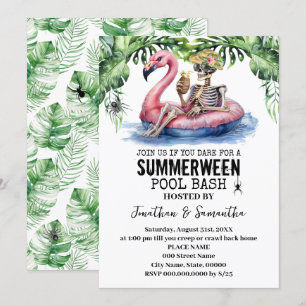 Invitación Fiesta de Esqueletos Tropicales de Summerween en l