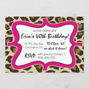 Invitación Fiesta de Estampado de Leopardo