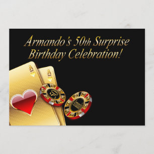 Invitación Fiesta de estilo casino PÍDEME QUE PONGA NOMBRES E