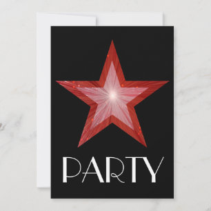 Invitación 'Fiesta' de Estrella Roja negra