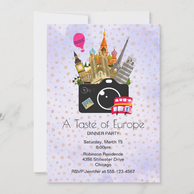 Invitación Fiesta de Europa sobre el gusto por los monumentos (Anverso)