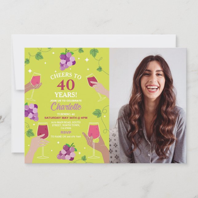 Invitación Fiesta de evaluación de vinos por 40 años (Anverso)