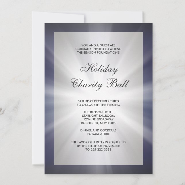Invitación Fiesta de eventos corporativos Navy Blue Black (Anverso)