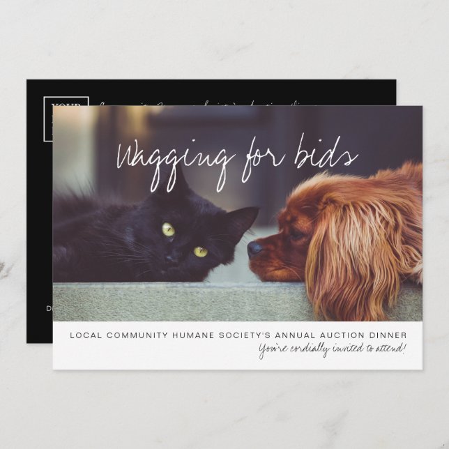 Invitación Fiesta de eventos de la empresa con logotipo comer (Anverso / Reverso)