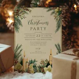Invitación Fiesta de Evergreen Candlelight Navidades