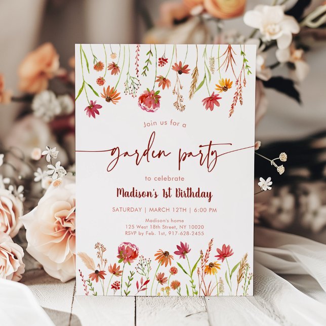 Invitación Fiesta de Fall Wildflower Garden (Subido por el creador)