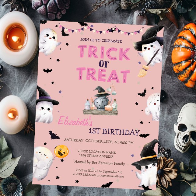Invitación Fiesta de Fantasma Fantasma Halloween de truco o t (Subido por el creador)
